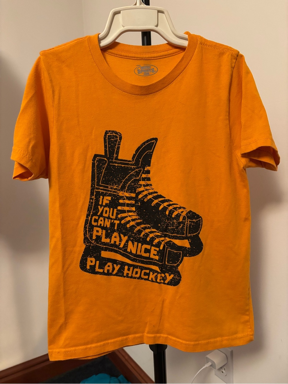 Kids Orange Hockey Graphic Tee - Play Hockey